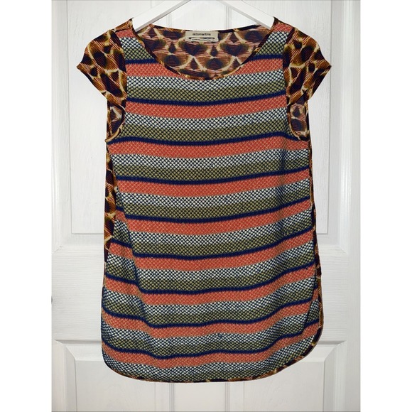 Aldomartins Tops - Aldomartins Colorful Geometric‎ Texture Women Sz S festival Boho Blouse Colorful